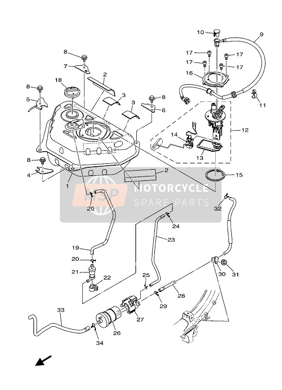 Yamaha TRICITY 155 2020 Réservoir d'essence pour un 2020 Yamaha TRICITY 155